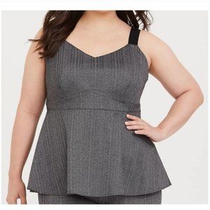 Torrid Grey Chevron Ponte Peplum Tank Size 2X